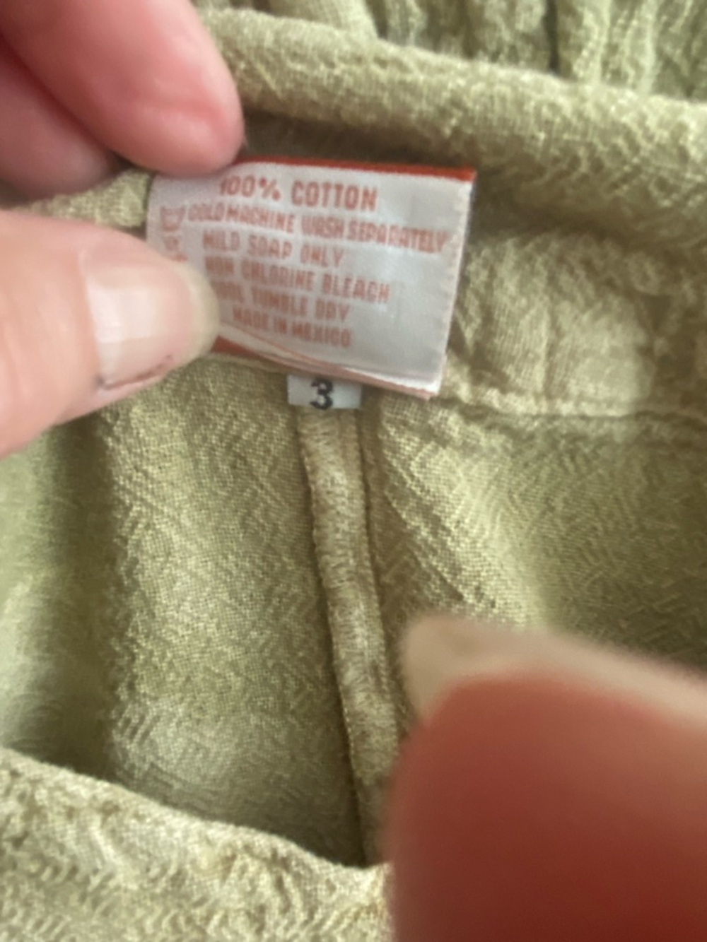 Oh My Gauze! Two piece Beige Textured V-Neck Top and wide leg pants. - Picture 9 of 9